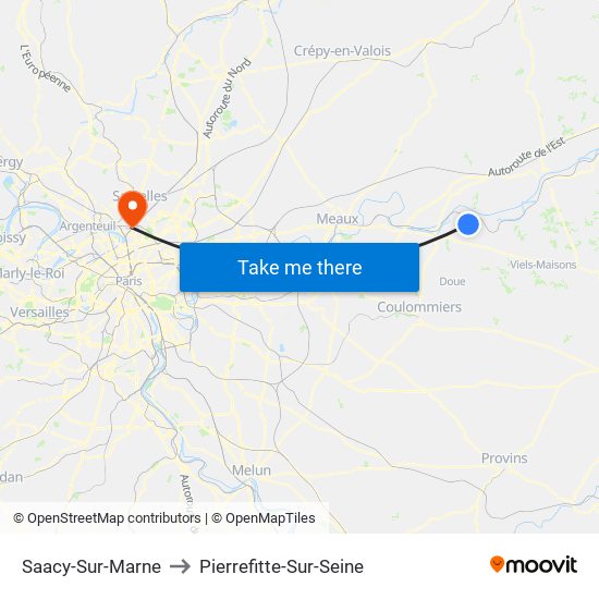 Saacy-Sur-Marne to Pierrefitte-Sur-Seine map