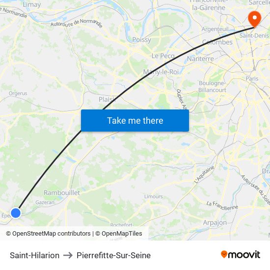 Saint-Hilarion to Pierrefitte-Sur-Seine map