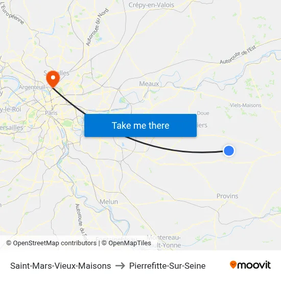 Saint-Mars-Vieux-Maisons to Pierrefitte-Sur-Seine map
