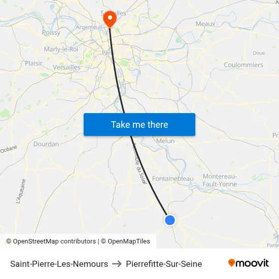 Saint-Pierre-Les-Nemours to Pierrefitte-Sur-Seine map