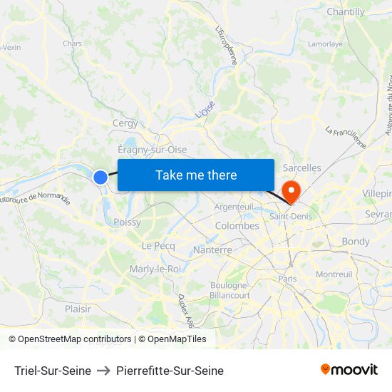 Triel-Sur-Seine to Pierrefitte-Sur-Seine map