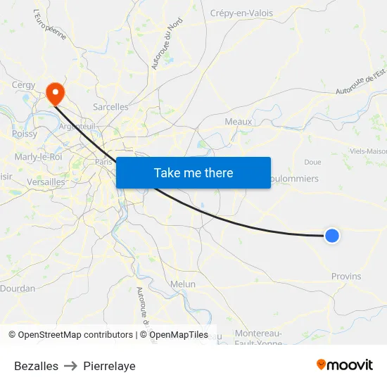 Bezalles to Pierrelaye map