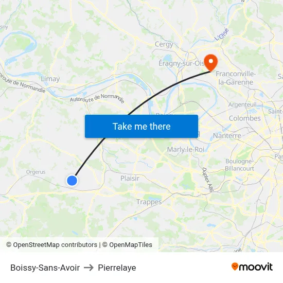 Boissy-Sans-Avoir to Pierrelaye map