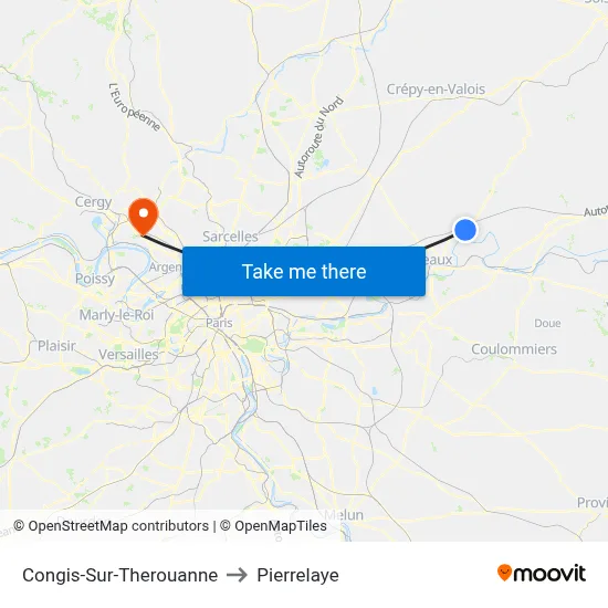 Congis-Sur-Therouanne to Pierrelaye map