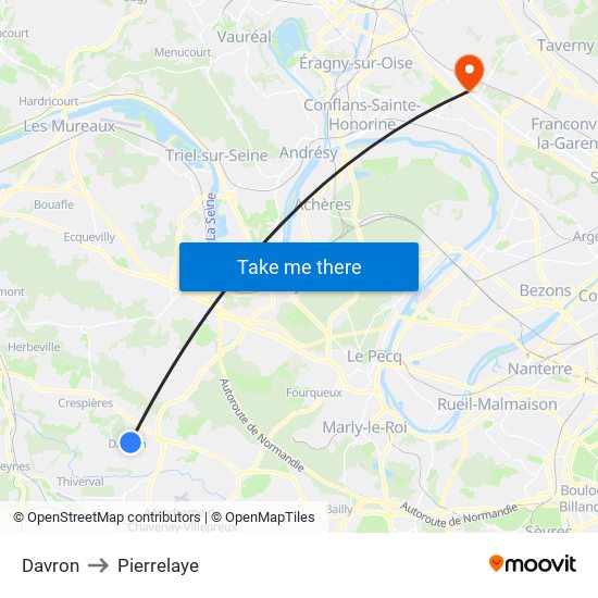 Davron to Pierrelaye map