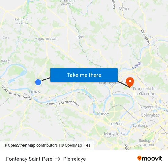 Fontenay-Saint-Pere to Pierrelaye map
