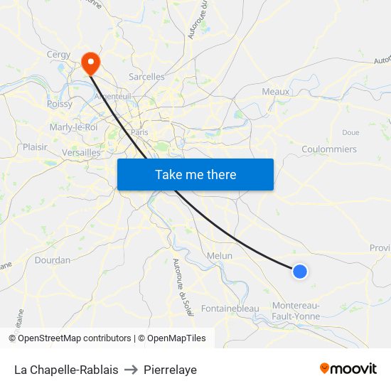 La Chapelle-Rablais to Pierrelaye map