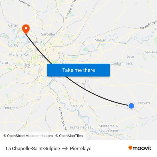 La Chapelle-Saint-Sulpice to Pierrelaye map