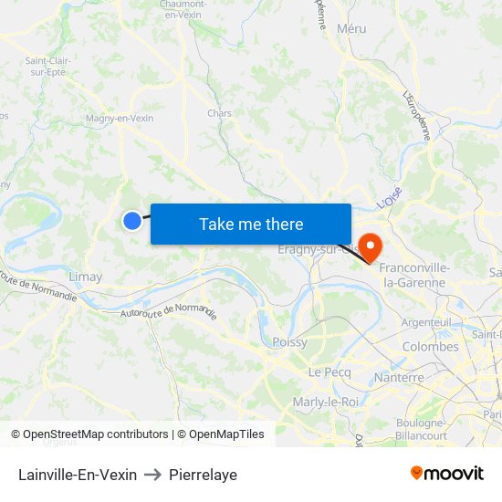 Lainville-En-Vexin to Pierrelaye map