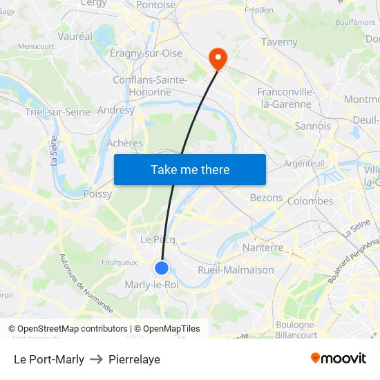 Le Port-Marly to Pierrelaye map