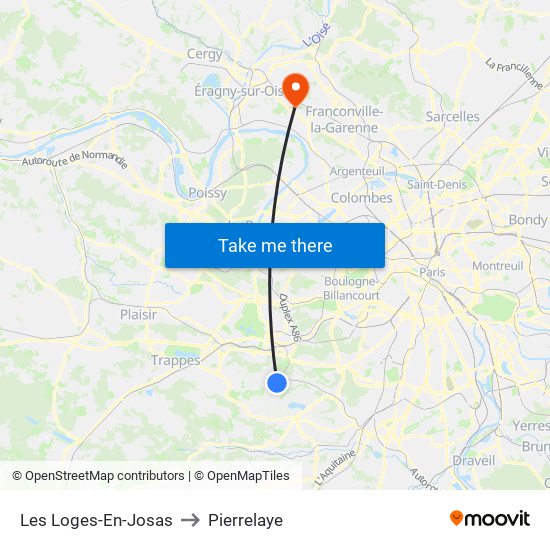 Les Loges-En-Josas to Pierrelaye map