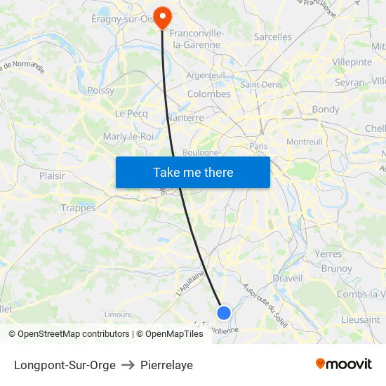 Longpont-Sur-Orge to Pierrelaye map