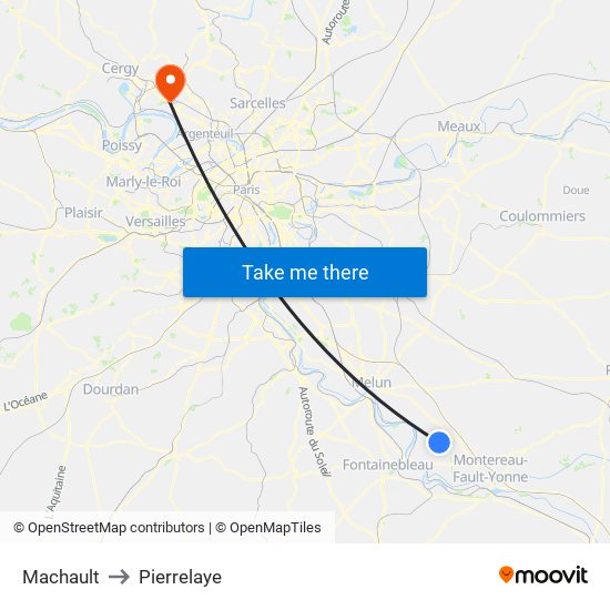 Machault to Pierrelaye map