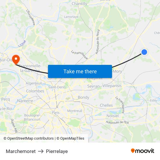 Marchemoret to Pierrelaye map