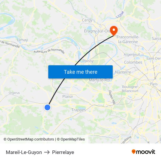 Mareil-Le-Guyon to Pierrelaye map