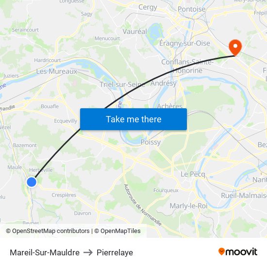 Mareil-Sur-Mauldre to Pierrelaye map