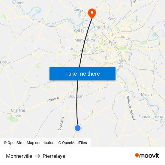 Monnerville to Pierrelaye map