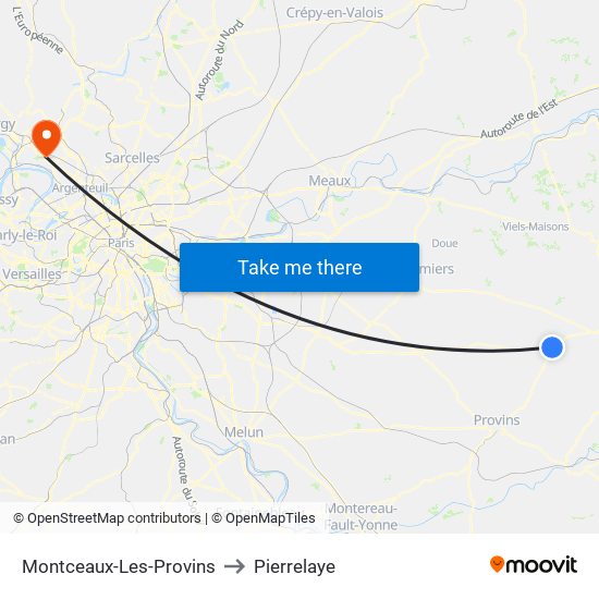 Montceaux-Les-Provins to Pierrelaye map