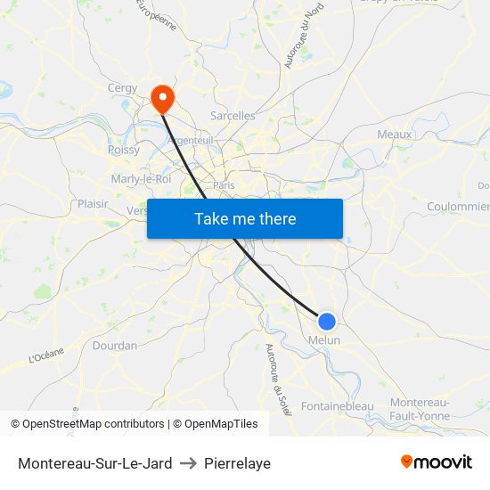 Montereau-Sur-Le-Jard to Pierrelaye map