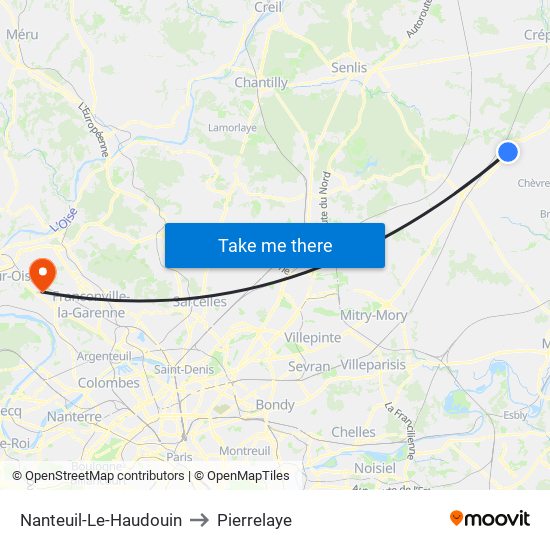 Nanteuil-Le-Haudouin to Pierrelaye map