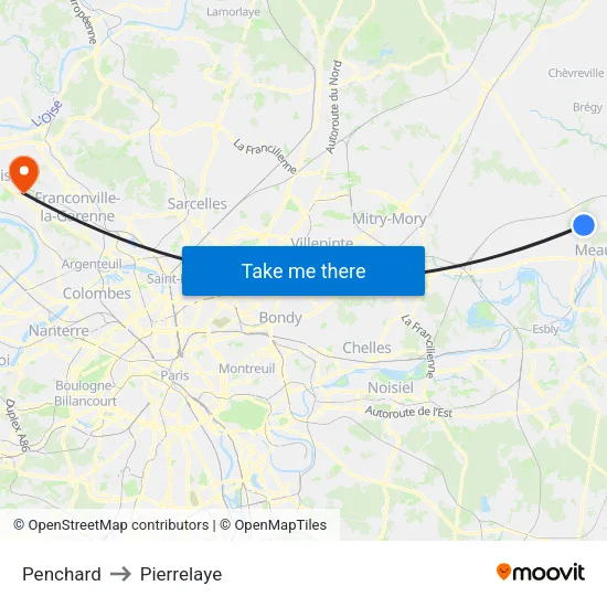Penchard to Pierrelaye map