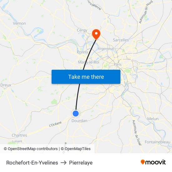 Rochefort-En-Yvelines to Pierrelaye map