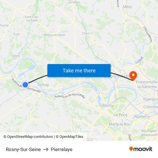 Rosny-Sur-Seine to Pierrelaye map