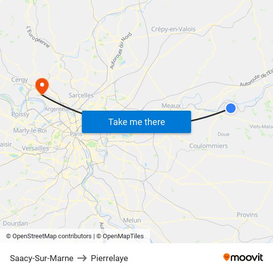 Saacy-Sur-Marne to Pierrelaye map