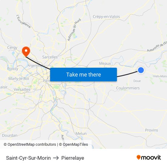 Saint-Cyr-Sur-Morin to Pierrelaye map
