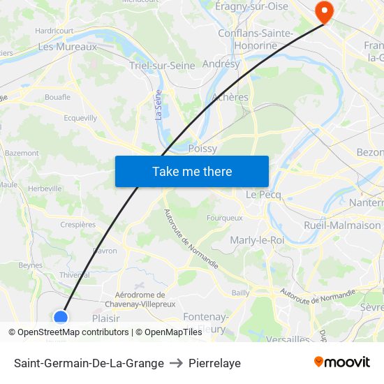 Saint-Germain-De-La-Grange to Pierrelaye map