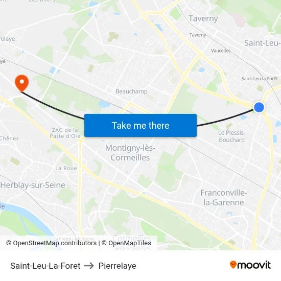 Saint-Leu-La-Foret to Pierrelaye map