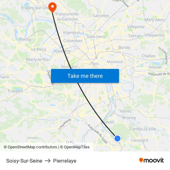 Soisy-Sur-Seine to Pierrelaye map