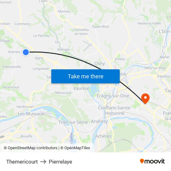 Themericourt to Pierrelaye map