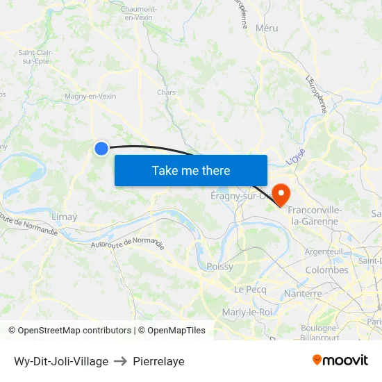 Wy-Dit-Joli-Village to Pierrelaye map