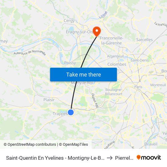 Saint-Quentin En Yvelines - Montigny-Le-Bretonneux to Pierrelaye map