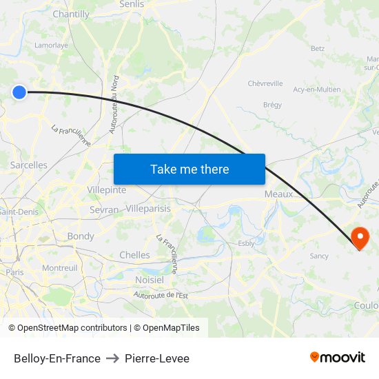 Belloy-En-France to Pierre-Levee map