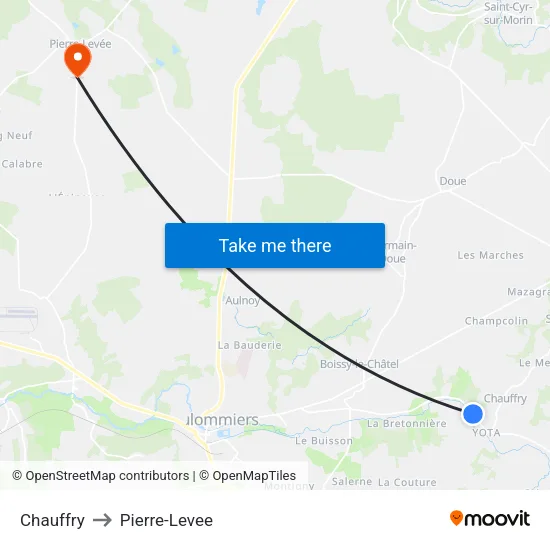 Chauffry to Pierre-Levee map