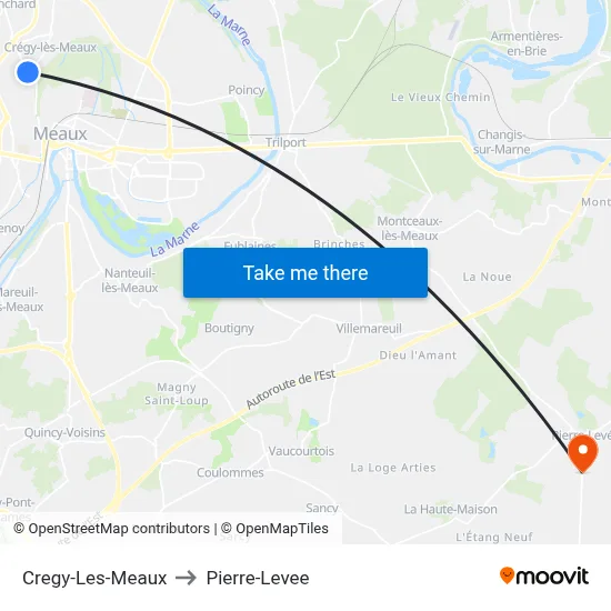Cregy-Les-Meaux to Pierre-Levee map