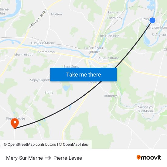 Mery-Sur-Marne to Pierre-Levee map