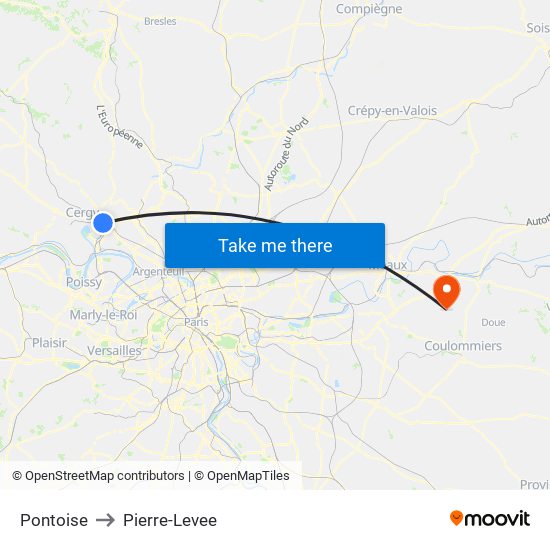 Pontoise to Pierre-Levee map