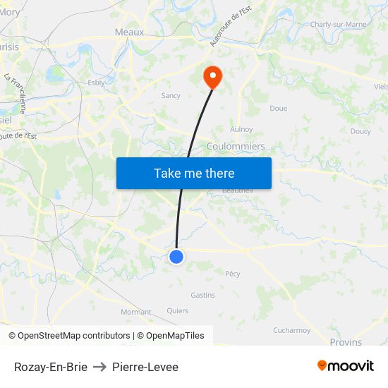 Rozay-En-Brie to Pierre-Levee map