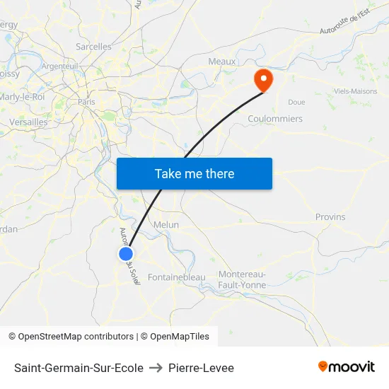 Saint-Germain-Sur-Ecole to Pierre-Levee map