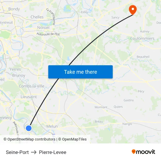 Seine-Port to Pierre-Levee map