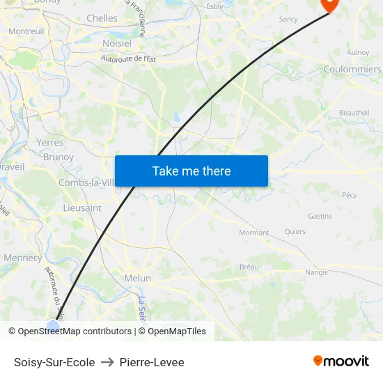 Soisy-Sur-Ecole to Pierre-Levee map