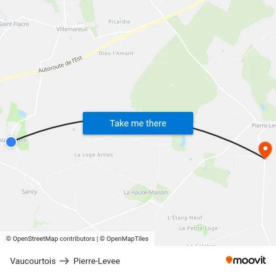 Vaucourtois to Pierre-Levee map