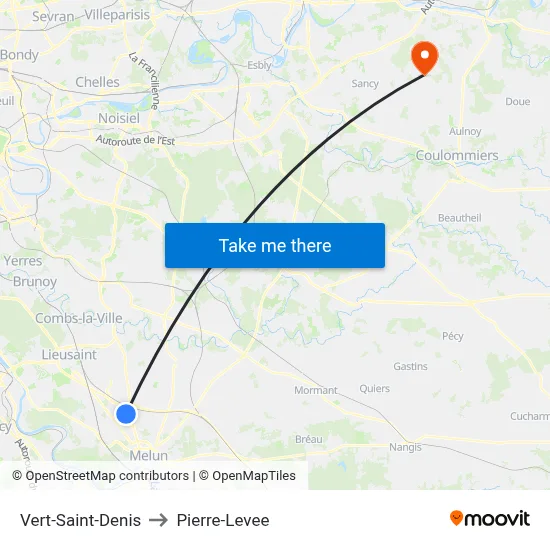 Vert-Saint-Denis to Pierre-Levee map