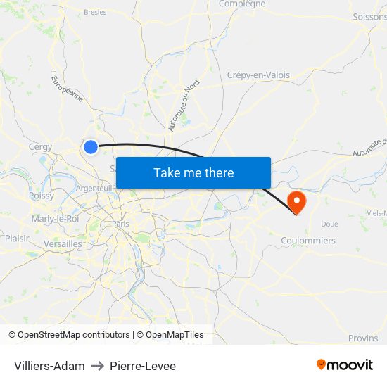 Villiers-Adam to Pierre-Levee map