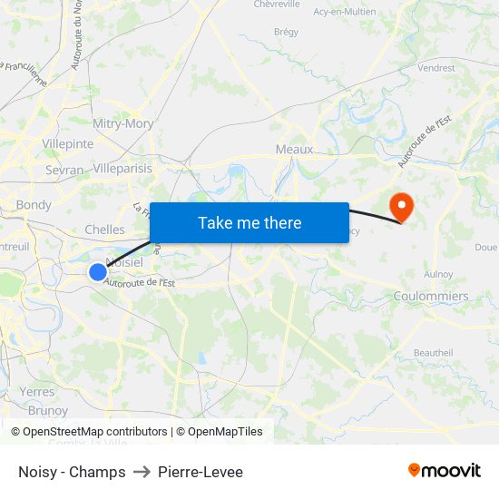 Noisy - Champs to Pierre-Levee map