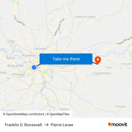Franklin D. Roosevelt to Pierre-Levee map
