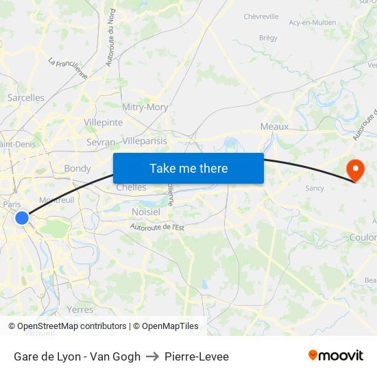 Gare de Lyon - Van Gogh to Pierre-Levee map